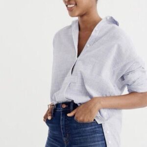 Madewell Blue Striped Blouse